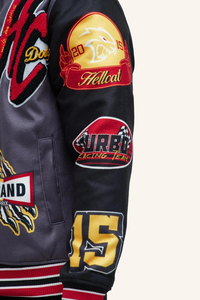 Veste universitaire personnalisée avec broderie et patchwork, col rabattu, style streetwear automne, matière de qualité supérieure, veste unisexe - Product Image 3