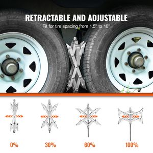 Stabilizzatore a X per ruote di camper e roulotte, per pneumatici da 1,5 a 10 pollici, 2 set, montaggio laterale - Product Image 5