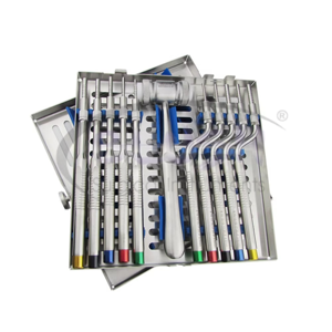 Dental Surgical Osteotome Kit Mallet Sinus Lift Bone Condensation 10-Piece Stainless Steel Manual Oral Therapy by <b>Blush</b> Surgical - Product Image 3