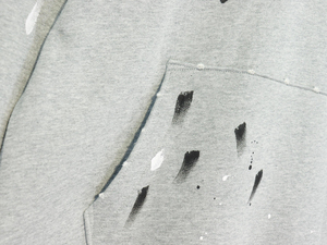 Sudadera con Capucha Corta Unisex de Algodón 100% de Alto Gramaje, con Diseño de Salpicaduras de Pintura y Efecto Desgastado, Sin Cordones, para Invierno - Product Image 4