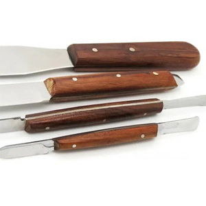 Couteau à cire dentaire manuel réutilisable en acier inoxydable avec manche en bois, ensemble de 4 spatules de mélange pour laboratoire de modelage de cire, chirurgical CE - Product Image 5