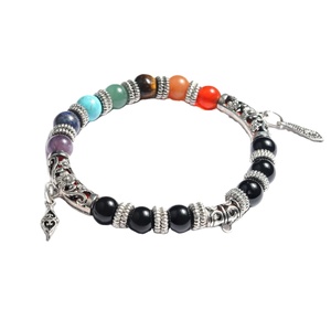 Bracelets de perles de pierre fantaisie bracelets pour femmes pierre de lave naturelle guérison bracelet de perles 7 chakra - Product Image 4