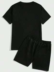 Conjunto de dos piezas deportivo informal con logotipo privado personalizado Conjunto de camiseta y pantalones cortos de algodón 100% suave de alta calidad para hombres - Product Image 6