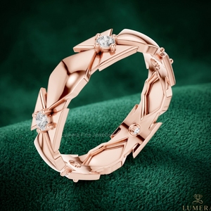 Bague de fiançailles pour femme en diamant de laboratoire taille brillant, de créateur de luxe, plaqué or rose 9KT 10KT 14KT 18KT, pierres certifiées IGI - Product Image 3