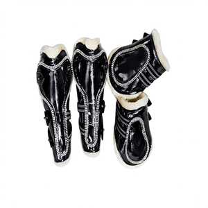 Protège-tendons en cuir verni pour chevaux, protections de jambes pour l'équitation, couleur personnalisée, équipement équestre - Product Image 4