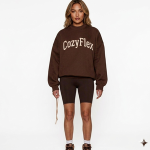 Sudadera de cuello alto oversize de algodón polar para uso diario, cálida para invierno, estilo casual urbano, fácil de llevar, top de moda. - Product Image 6