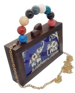 Natural Crafted Wooden Clutch Handbag Cheap Price Stylish Women Bag for Party <b>Wedding</b> Evening and Daily Use - Product Image 4