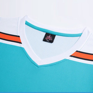 ชุดเสื้อบาสเก็ตบอลพิมพ์ลายตามสั่งสำหรับผู้ใหญ่ |   ชุดยูนิฟอร์มสีเขียวอมฟ้า คอวี แขนกุด ผลิตจากวัสดุโพลีเอสเตอร์ซึมซับความชื้น - Product Image 2