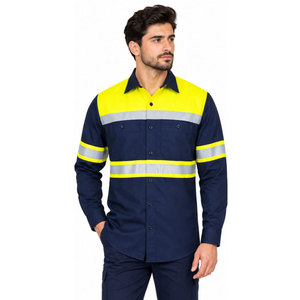 Camisetas Polo Reflectantes de Seguridad Laboral al por Mayor, Ropa de Trabajo Verde, Camisetas Polo de Manga Larga de Alta Visibilidad para Minería y Construcción - Product Image 2