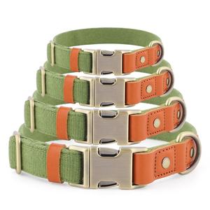Custom Print logo Fashion Thick Big Wide Adjustable <b>Metal</b> Buckle Custom Training Reflective cat Tactical Luxury Dog Pet <b>Collars</b> - Product Image 1