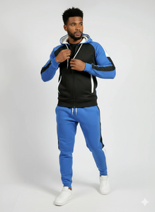 Custom DTG Print Logo Cotton Sweat Suits Screen Print <b>Zip</b> Hoodie Sets Streetwear Acid Wash Winter Air Men - Product Image 4