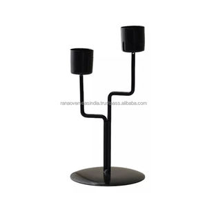 Latest Style High Quality Black & Gold Plated <b>Iron</b> Candle Stand Ideal for Elegant Home Decor & Celebrations at Competitive Price - Product Image 4