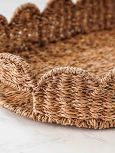Plateau de service en jonc de mer naturel fait main, plateau décoratif de forme ovale fabriqué au Vietnam au meilleur prix - Product Image 4