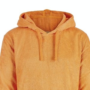<b>Men's</b> Hooded Fleece <b>Sweatshirt</b> Solid Color Regular Fit Casual Autumn Wear <b>Orange</b> Knitted Polyester Material - Product Image 4