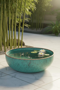 Bassin à poissons koï en cuivre artisanal pour décoration de jardin et extérieur de luxe, bassin à poissons koï en cuivre de qualité supérieure, fait main, pour l'eau de jardin - Product Image 4