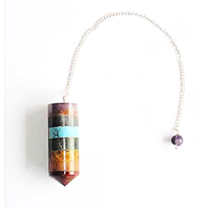 Péndulo de Radiestesia Cilíndrico de Ágata Bonded con Piedras de Chakra de Gemas Hechas a Mano al por Mayor para la Venta - Product Image 1