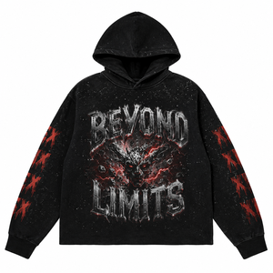 Men's Oversized <b>Zipper</b>-Up Streetwear <b>Hoodie</b> <b>Black</b> Red Solid Pocket Breathable Long Sleeve Knitted 100% Cotton Anti-Pilling 400g - Product Image 1