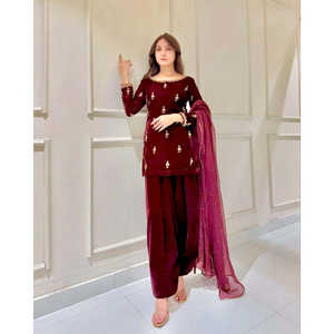 Ensembles pour femmes de créateur, tenue de soirée chic, haut, pantalon, dupatta - Product Image 1