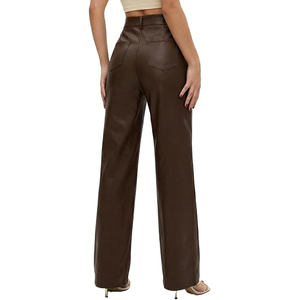Pantalones de Cuero para Mujer, Servicio de Fabricación de Pantalones de Cuero con Etiqueta Privada y Diseño Personalizado OEM - Product Image 4