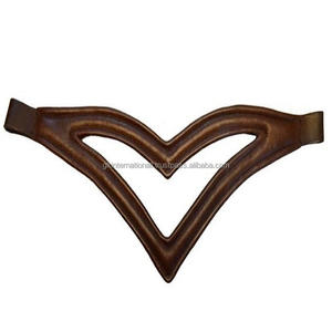 Banda de cuero auténtico para la mejor calidad, banda para la frente acolchada con doble forma de V, canal vacío, para brida, exclusivo de caballo - Product Image 3