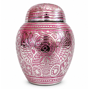 New Style Teddy <b>Bear</b> Full Engraved Metal Brass Silver <b>Pink</b> Pet Cremation Urn for Funeral Ashes Storage European Style - Product Image 1