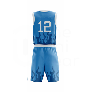 Conjunto de Camiseta de Baloncesto sin Mangas Unisex Azul Blanco 12, Sublimada, de Poliéster que Absorbe la Humedad, para Todas las Temporadas, Ajuste Atlético - Product Image 2