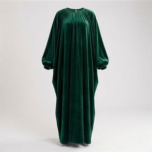 Abaya une pièce de qualité export, en polyester respirant, pour l'Aïd, vente en gros, robe longue islamique pour femmes musulmanes, mode modeste, col en V - Product Image 1