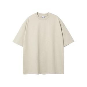 T-shirt da uomo oversize a maniche corte girocollo in jersey di cotone tinta unita, vestibilità casual, lunghezza normale - Product Image 2