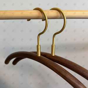 Solid Wood Brass <b>Hangers</b> Non-slip Black Walnut <b>Hangers</b> Suspension <b>Hangers</b> for Clothes Wardrobe Accessories By Universal Overseas - Product Image 2