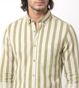 Camisa Clásica Casual a Rayas, Transpirable, de Verano, 100% Algodón, con Botones, ODM - Product Image 3