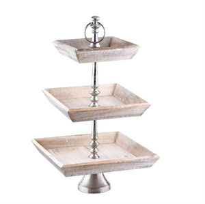 Soporte de 2 Niveles para Cupcakes, para el Hogar, Hotel, Fiestas de Cumpleaños, Centros de Mesa, Soporte Decorativo de Madera y Metal - Product Image 6