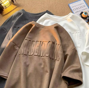 Camiseta Casual Unisex de Manga Corta para Hombre, Personalizada, de Alta Calidad, 100% Algodón, Transpirable, Ecológica, con Hombros Caídos y Estampado 3D en Relieve - Product Image 4