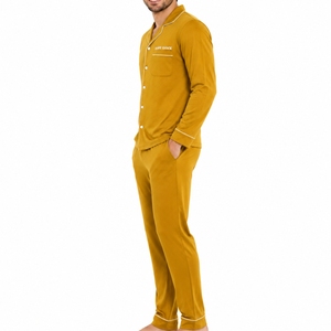 Pyjama décontracté pour homme à manches courtes, style utilitaire, avec boutons sur le devant et poches, idéal pour dormir - Product Image 3