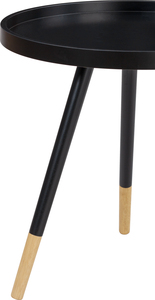 LUOOMA Stylish <b>Black</b> <b>Coffee</b> <b>Table</b> with Sturdy Wooden Legs Contemporary Design for Living Room Spaces - Product Image 3