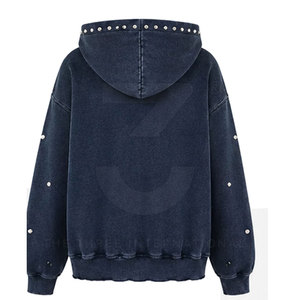 Professional Apparel Manufacturer Winter Casual Breathable Acid Wash Women <b>Rhinestone</b> Hoodies Premium 100% Cotton <b>Fabric</b> Factory - Product Image 3
