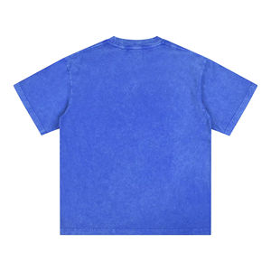 T-shirt délavé pour homme en coton, coupe oversize, col rond, style streetwear, décontracté, tendance, choix des acheteurs américains - Product Image 1