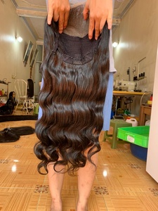 <b>Deep</b> <b>Wave</b> Closure <b>Wig</b> 100% Raw Vietnamese Human Hair Natural Black Glueless <b>Wig</b> Soft Curly HD Lace Pre Plucked - Product Image 3