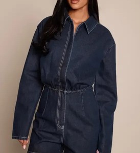 Ladies Denim Romper <b>Jumpsuit</b> Stylish Jean One Piece Casual Summer Clothing Wholesale Supplier Playsuit Overalls with <b>shorts</b> - Product Image 4