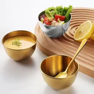 Bol à glace décoratif pour la maison en acier inoxydable avec cuillère, plat à dessert en métal - Product Image 5