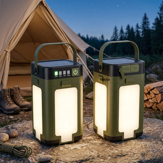Foldable LED Camping Lantern with Power Bank, Rechargeable Tent Light, Waterproof Portable Flashlight for Hiking & Emergencies
