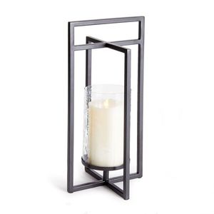 Organic Metal Twig Frame Glass Cylinder Candle Vessel Rustic <b>Silver</b> Woodland Floral Vase Tabletop Home Decor - Product Image 2