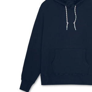 2026 Men's <b>Navy</b> Blue Hooded <b>Sweatshirt</b> Regular Fit Cotton Fleece Casual Pullover with Front Pocket Winter Wear - Product Image 5
