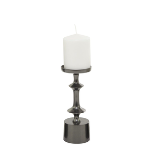 Porte-bougie moderne pour la décoration de la maison, support à bougie décoratif de qualité supérieure, aluminium coulé noir brillant, fait main, personnalisé - Product Image 1