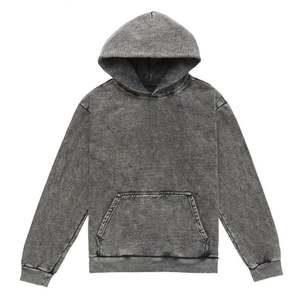 Sudadera con Capucha para Hombre, Lisa, de Algodón, Diseño Desgastado, Estilo Holgado, Corte Cuadrado, Estilo Urbano, Informal, Hip Hop - Product Image 1