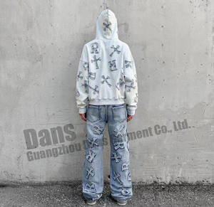 Sweat à capuche streetwear urbain avec strass, pull scintillant en cristal, sweat-shirt décontracté, mode unisexe - Product Image 2