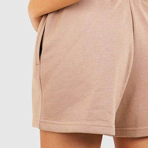 Shorts en coton tricoté de couleur unie pour femmes avec poches, taille élastique, coupe ample, style décontracté, taille mi-haute, respirant, jupes courtes - Product Image 4
