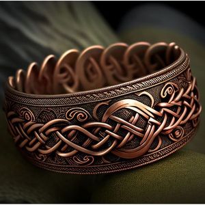 Mancuernillas y Brazaletes Étnicos de Diseño en Latón y Cobre Antiguos, Artículos para Fiestas - Product Image 5