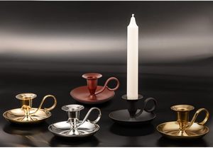 Porte-bougie classique en laiton doré antique, idéal pour les bougies coniques ou les bougies de table, décoration de Noël - Product Image 4