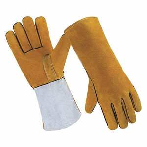 Gants de soudage TIG en cuir de chèvre avec paume en croûte de vache, résistants à la chaleur, fabriqués en usine - Product Image 5