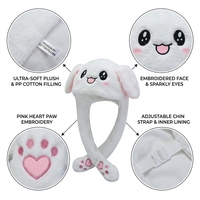 Chapeau en peluche interactif avec oreilles de lapin mobiles OEM ODM, couvre-chef animalier moelleux pour photos, costume de fête personnalisé, cadeau certifié CE ISO9001 EN71